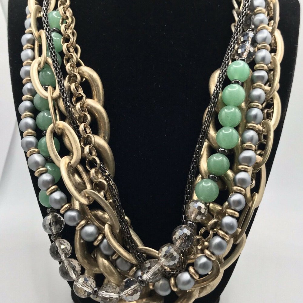 Kenneth Cole NY Necklace Genuine Jade Multi Strand